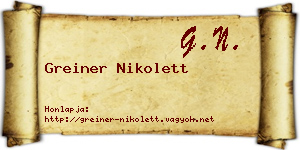 Greiner Nikolett névjegykártya